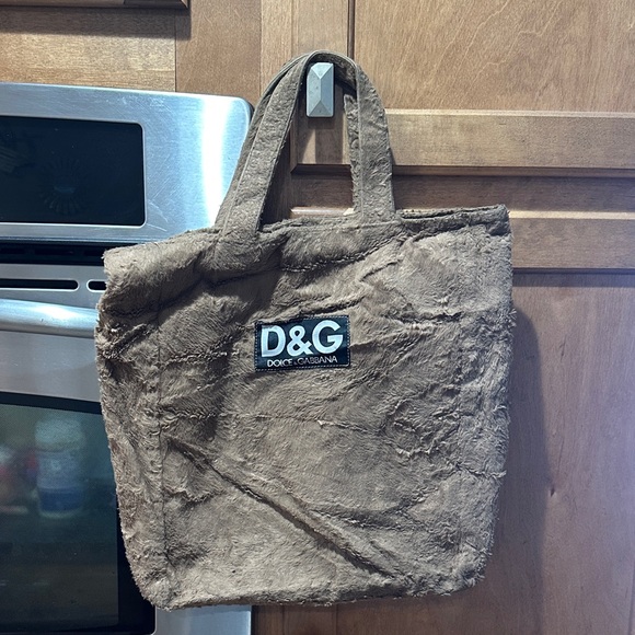 Dolce & Gabbana Faux fur Brown shopper Tote Bag